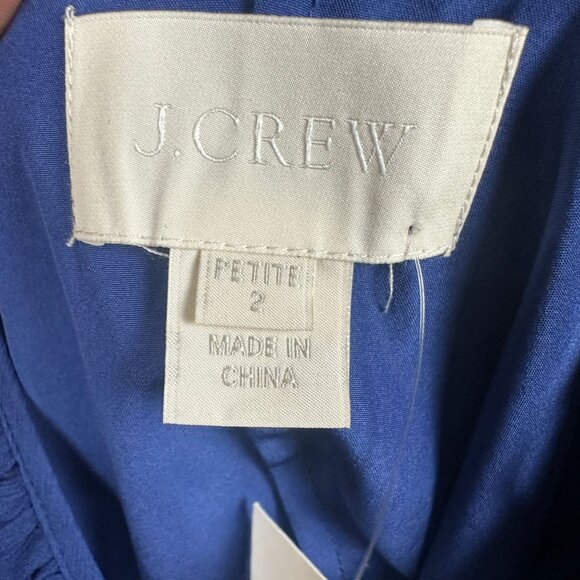 J. Crew Petite 2 Blue Sleeveless Pleated Midi Dress Lightweight & Flowy - Picture 2 of 13